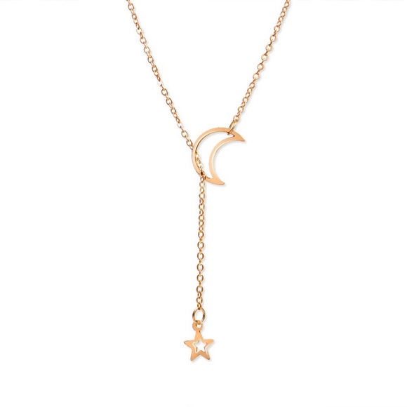 🌙 ✨3 for$23✨NWT Moon & Star Necklace Gold✨ - Picture 3 of 3